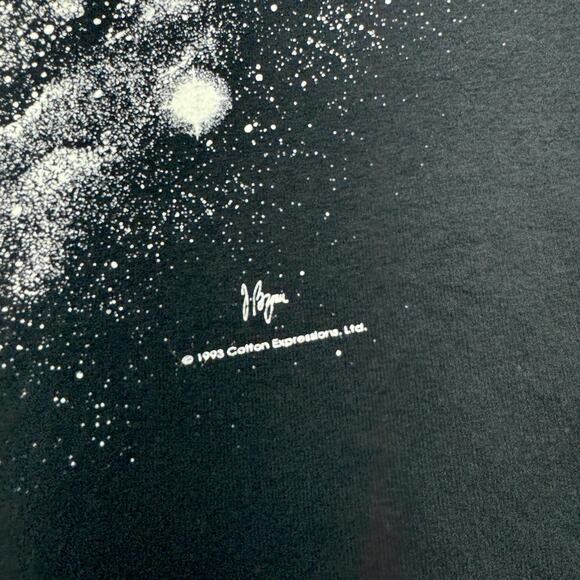 Vintage Scientist Portrait Shirt Mens Medium Black Space Graphic Quote 1993 90s - Picture 2 of 10